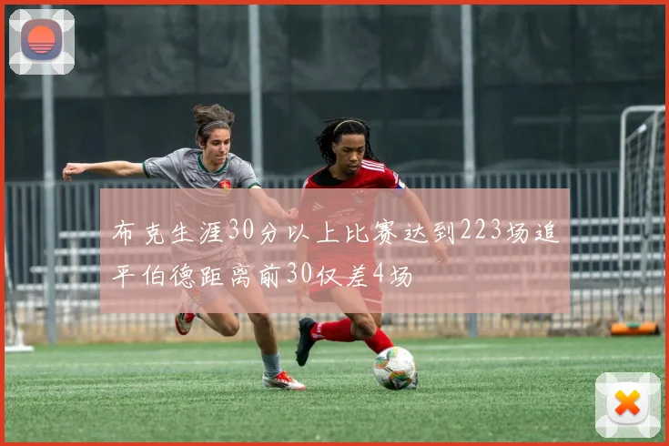 布克生涯30分以上比赛达到223场追平伯德距离前30仅差4场